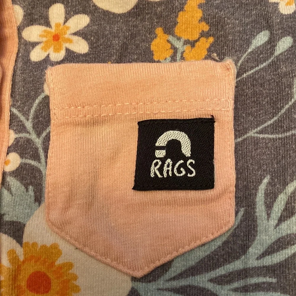 RAGS to Raches Marigold Floral Romper Short Sleeve 6-12M